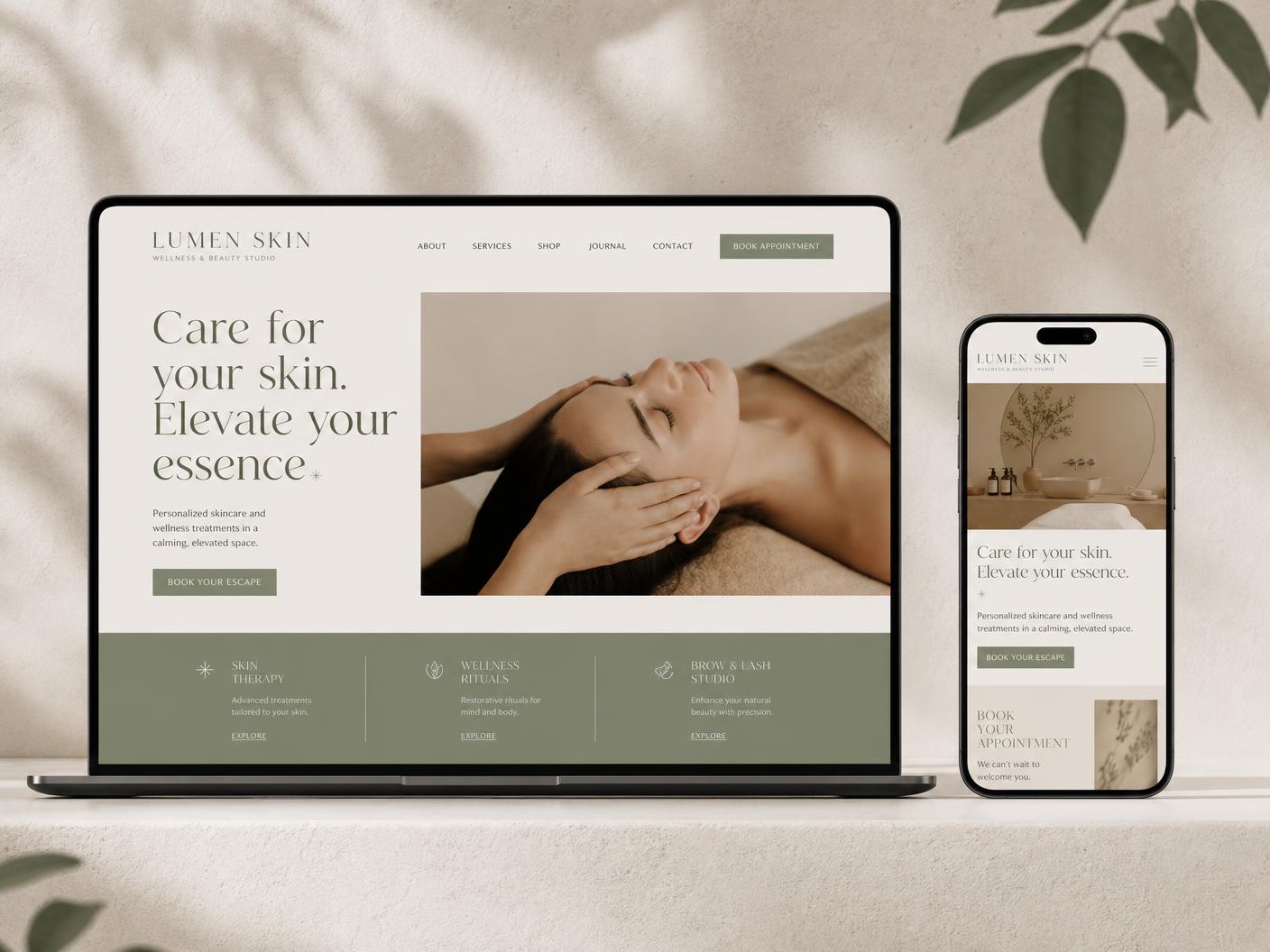 Beauty + Wellness campaign imagery